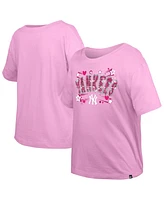New Era Big Girls Light Pink York Yankees Flip Sequin Team T-Shirt