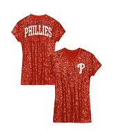 Outerstuff Girls Preschool Red Philadelphia Phillies Sequin V-Neck Dress