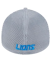 New Era Men's Gray Detroit Lions Game Day Linear 39THIRTY Flex Hat