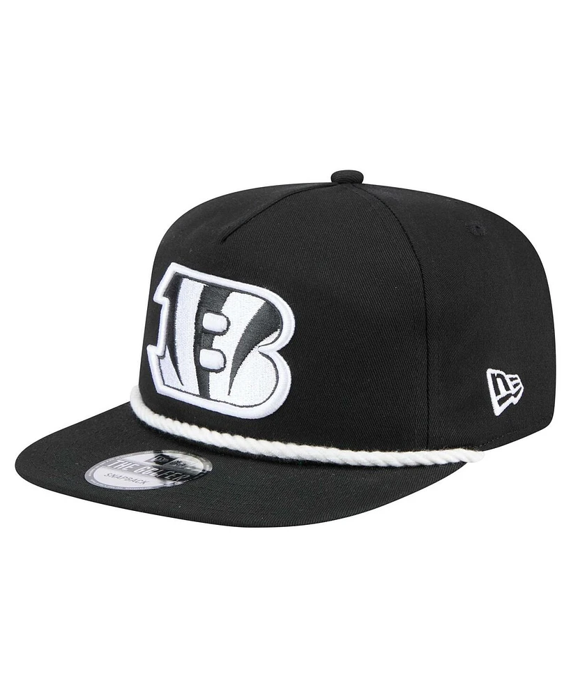 New Era Men's Black Cincinnati Bengals B-Dub Golfer Snapback Hat
