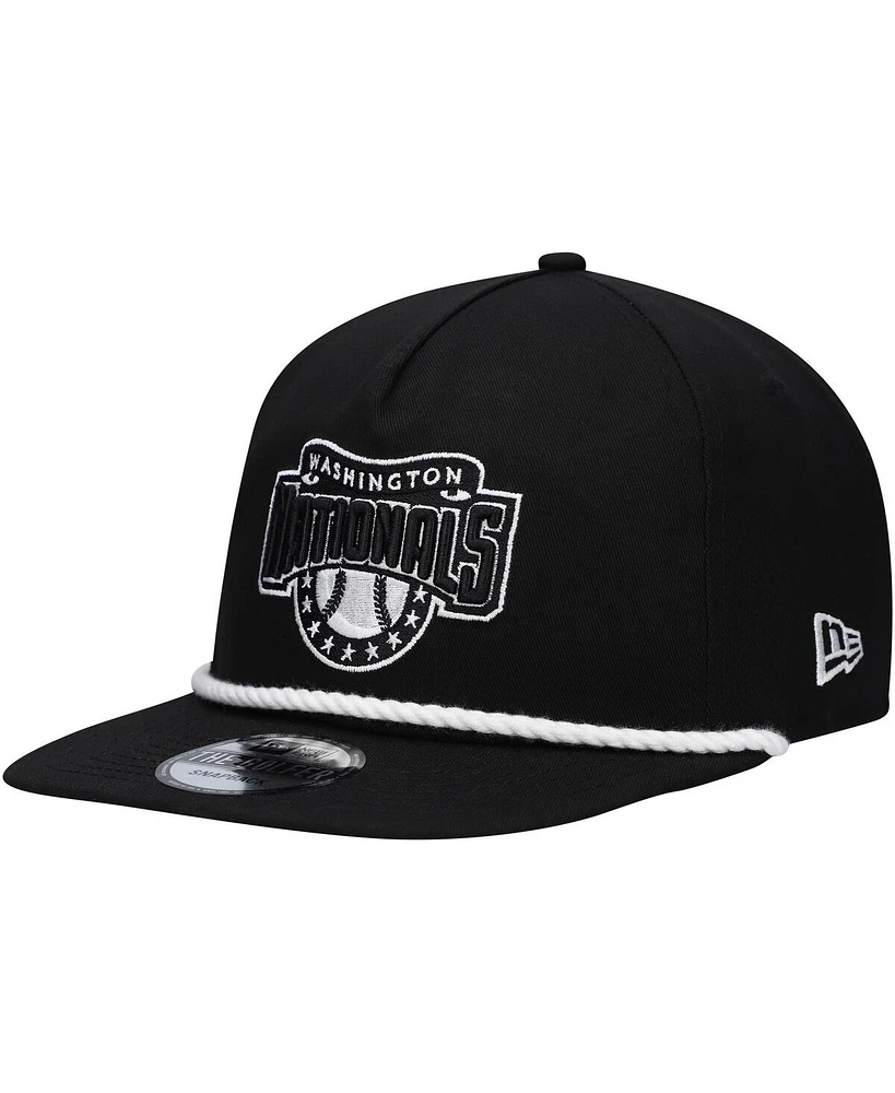 New Era Men's Black Washington Nationals Golfer Snapback Hat