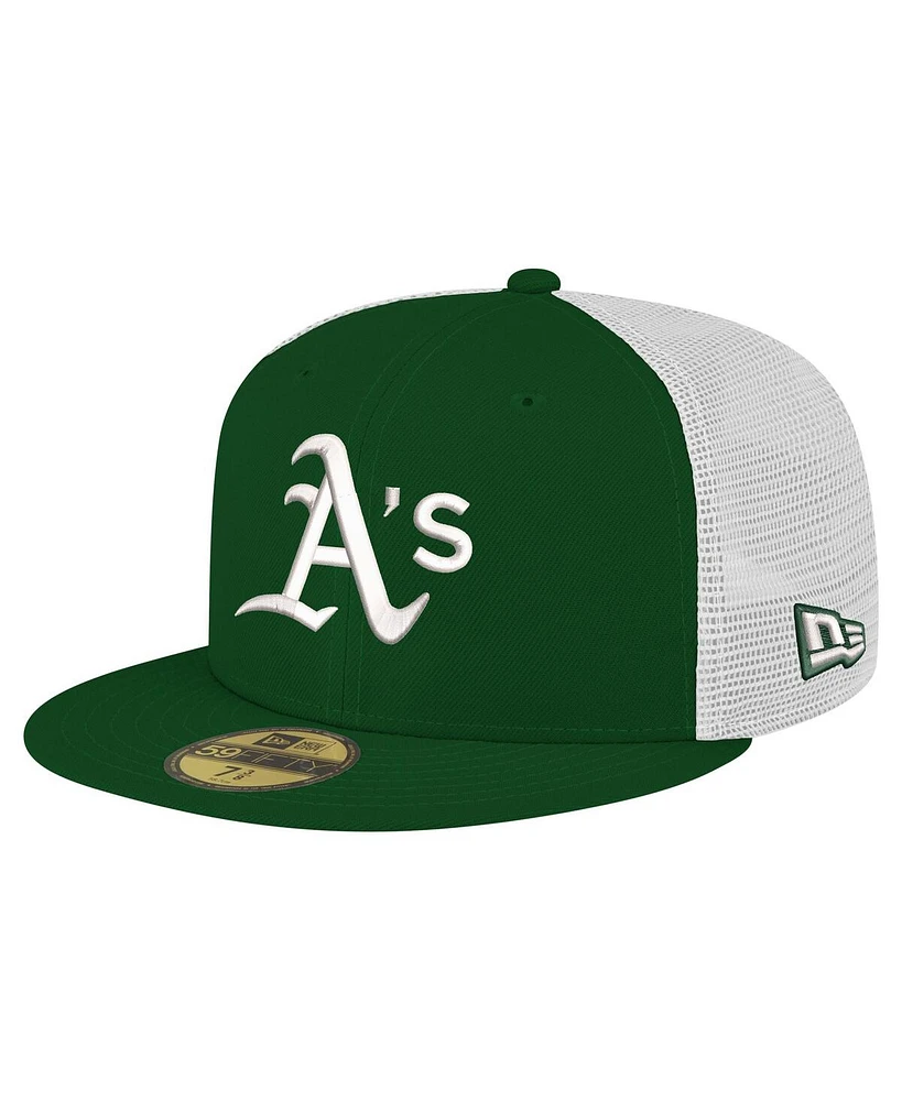 New Era Men's Green Athletics Team Color 59FIFTY Trucker Fitted Hat