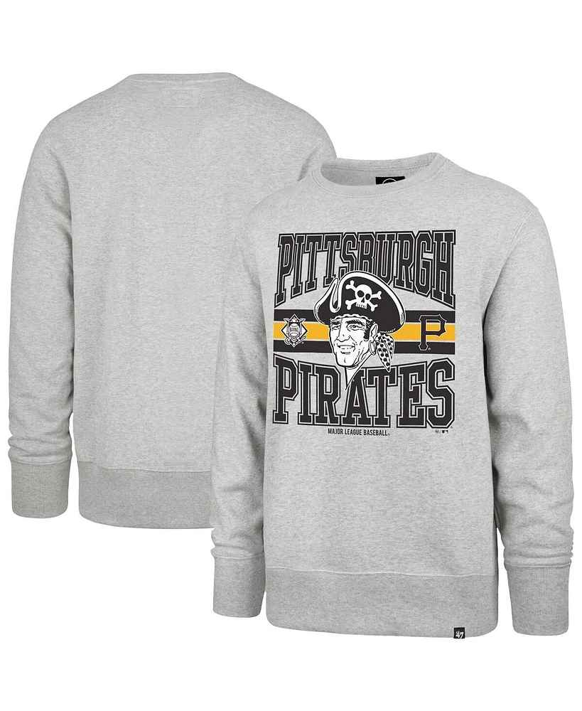 '47 Brand Men's Gray Pittsburgh Pirates Letters Headline Pullover Sweatshirt