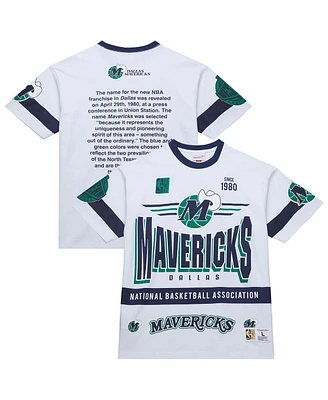 Mitchell & Ness Men's and Women's White Dallas Mavericks Hardwood Classics Vintage Team Origins Premium T-Shirt