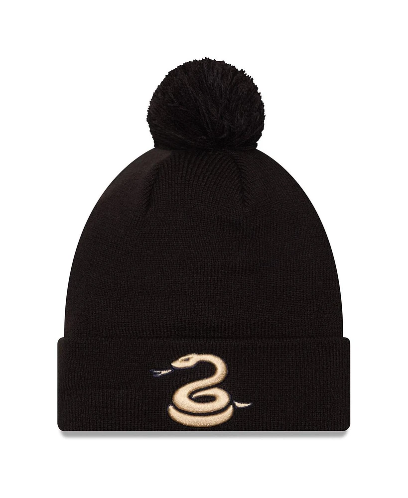 New Era Men's Black Philadelphia Union Jersey Hook Cuffed with Pom Knit Hat