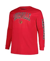 Champion Men's Red Louisville Cardinals Big Tall 2-Hit Long Sleeve T-Shirt