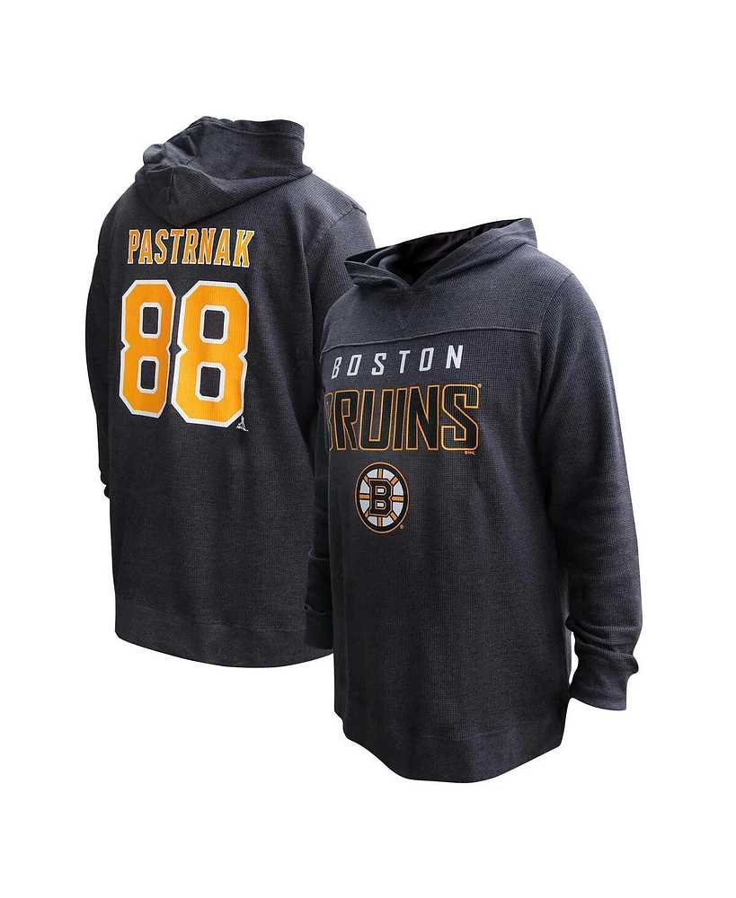 Profile Women's David Pastrnak Black Boston Bruins Plus Name Number Thermal Pullover Hoodie