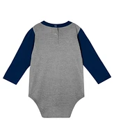Outerstuff Baby Boys and Girls Navy Penn State Nittany Lions Double Up Long Sleeve Bodysuit Pant
