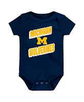 Outerstuff Baby Boys and Girls 3-Pack Michigan Wolverines Sunday Comics Bodysuit Set