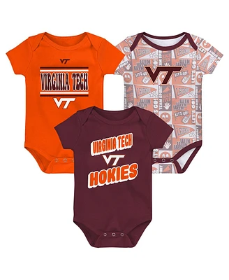 Outerstuff Newborn Maroon Virginia Tech Hokies Sunday Comics Bodysuit 3-pack