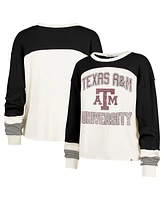 '47 Brand Women's Cream Texas A&M Aggies Double Header Curve Raglan Long Sleeve T-Shirt