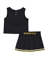 Colosseum Girls Toddler 2-Piece Black Iowa Hawkeyes Time For Recess Cheer Top and Skirt Set