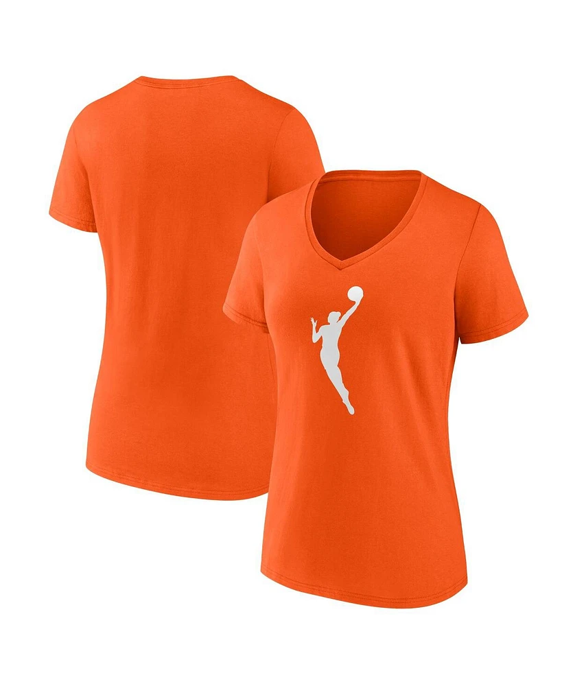 Fanatics Women's Orange Wnba Logo V-Neck T-Shirt