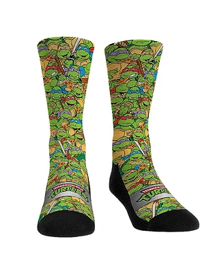 Rock 'Em Men's and Women's Teenage Mutant Ninja Turtles Stacked Characters Crew Socks