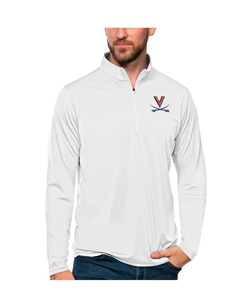 Antigua Men's White Virginia Cavaliers Tribute Quarter-Zip Top