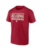 Fanatics Men's Crimson Oklahoma Sooners Fundamentals Stripe and Block T-Shirt