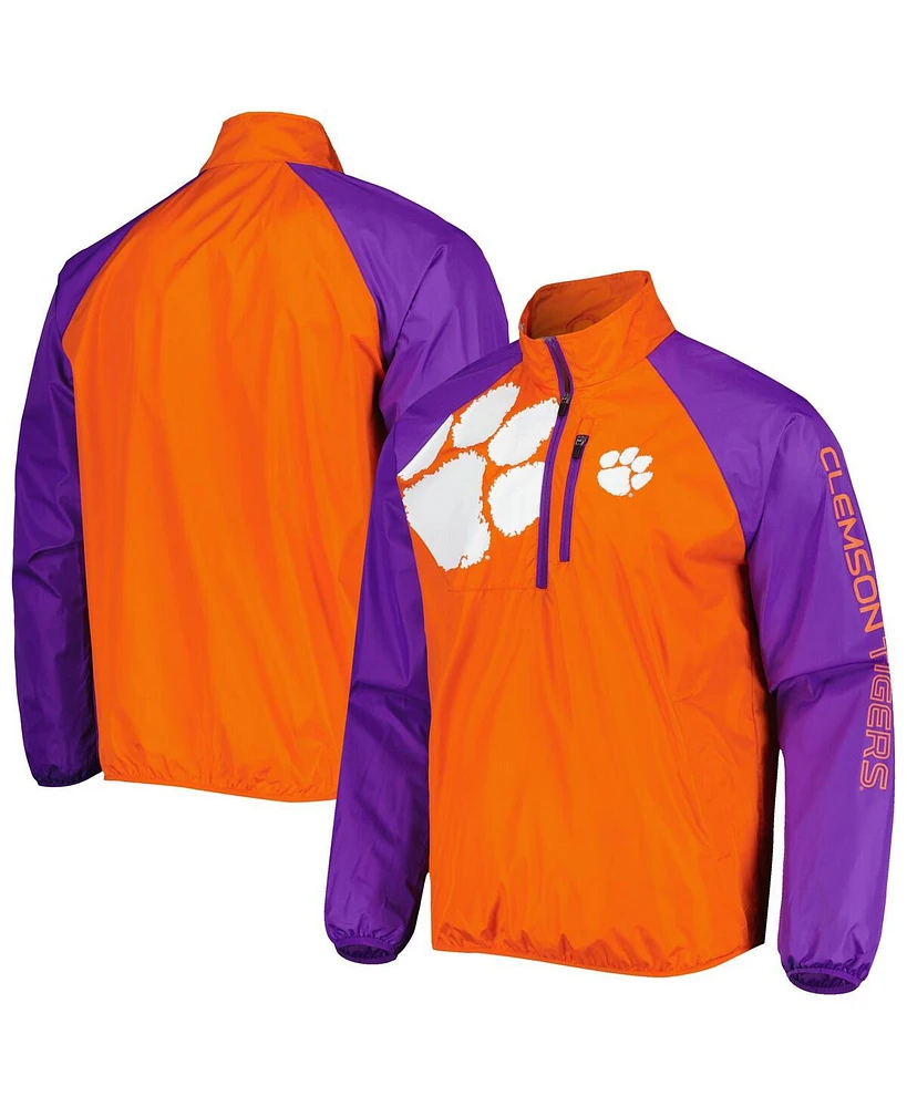 G-iii Sports by Carl Banks Men's Orange Clemson Tigers Point Guard Raglan Half-Zip Jacket