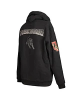 Fisll Men's Black Tuskegee Golden Tigers Puff Print Sliced Pullover Hoodie