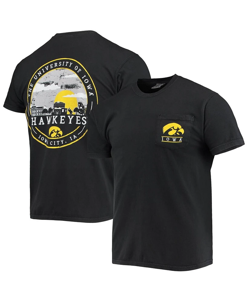 Image One Men's Black Iowa Hawkeyes Circle Campus Scene T-Shirt