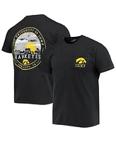 Image One Men's Black Iowa Hawkeyes Circle Campus Scene T-Shirt