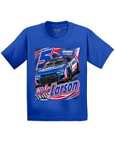 Hendrick Motorsports Team Collection Big Boys and Girls Royal Kyle Larson T-Shirt