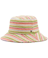 Steve Madden Striped Crochet Straw Bucket Hat