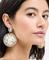 I.n.c. International Concepts Gold-Tone Crystal Raffia-Wrapped Drop Earrings, Exclusively at Macy's