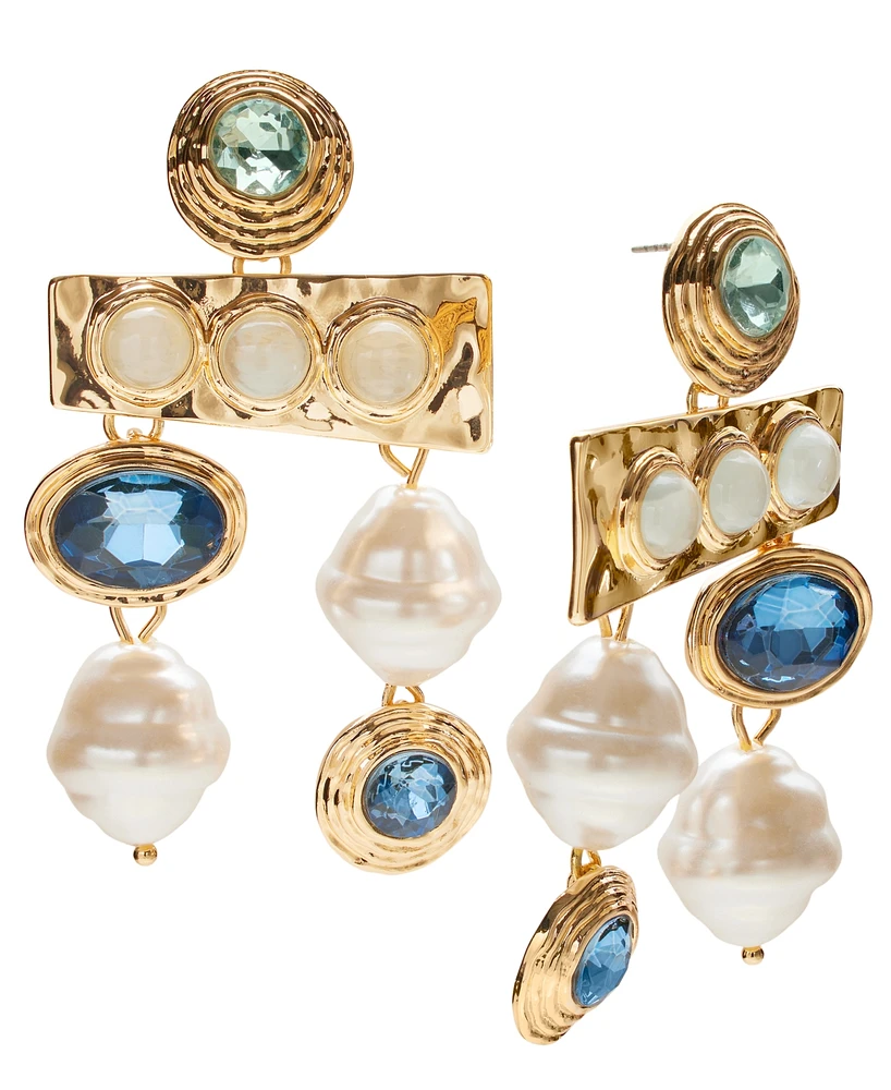 I.n.c. International Concepts Gold-Tone Mixed Stone Statement Earrings, Exclusively at Macy's