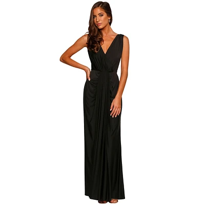 Pia Gladys Perey Women's Maxi V-Neck Machine Washable None Iron Bridesmaids Dress