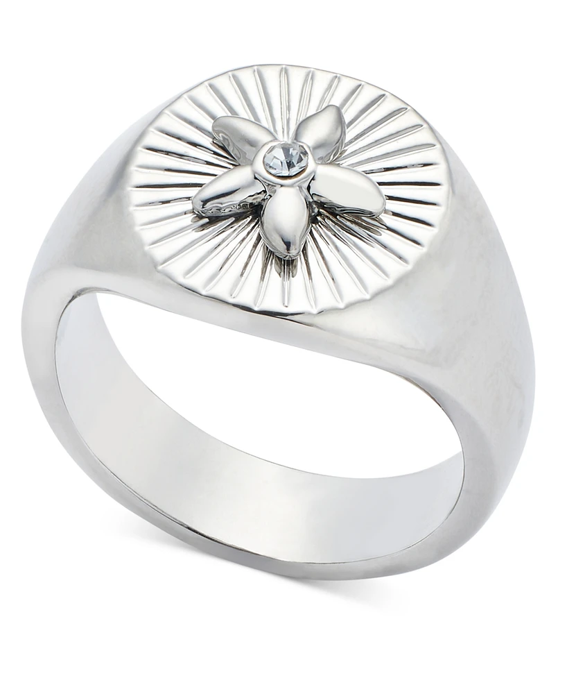 On 34th Rhodium-Plated Starfish Signet Ring, Exclusively at Macy's