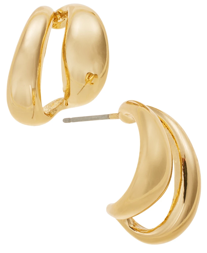On 34th Gold-Tone Small Sculptural Hoop Earrings, 0.7", Exclusively at Macy's