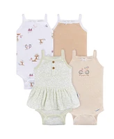 Gerber Baby Girls 4-Pack Sleeveless Onesies Bodysuits