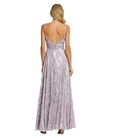 Mac Duggal Women's Braided Strap Ruched Top Gown