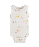 Gerber Baby Neutral Ivory Safari Sleeveless 4-Pack Onesies Bodysuits