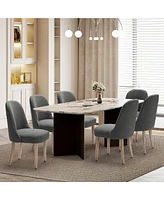 Mid-Century Modern Upholstered Boucle Dining Chair (Set of 6)