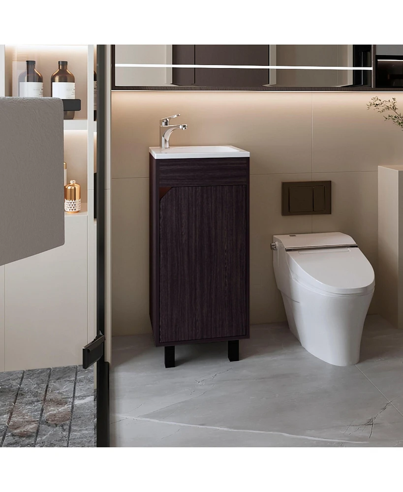 Quartzsite Bathroom Vanity with Integrated Sink and Faucet