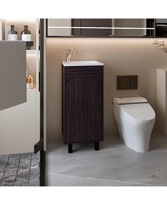 Quartzsite Bathroom Vanity with Integrated Sink and Faucet