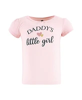 Hudson Baby Girls Short Sleeve T-Shirts Daddy Pink Navy, 18-24 Months