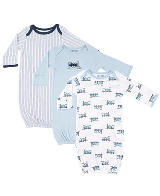 Luvable Friends Baby Boys Cotton Gowns, Train, Preemie/Newborn