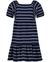 Tommy Hilfiger Big Girls Rope Stripe Tiered Short Sleeve Dress