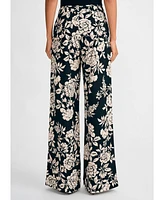 Isaac Mizrahi Women's Wide Leg Floral Pant