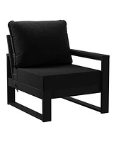 8-Piece Modern Hdpe Outdoor Patio Furniture Conversation Set with Coffee Table and Ottomans