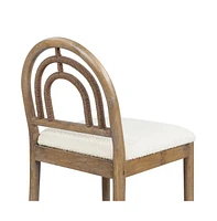 Set of 2 27" Arched Back Counter Stools, Upholstered Boucle Bar Chairs with Solid Wood Frame-The Pop Home