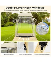 Instant Pop up Sports Tent with Carrying Bag and Floor Mat for 1-2/5-6 People