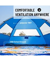 EchoSmile Beach Tent Sun Shelter for 4 Person, Canopy Protection Upf 50+, Easy Setup & Lightweight Portable Cabana Shade Baby