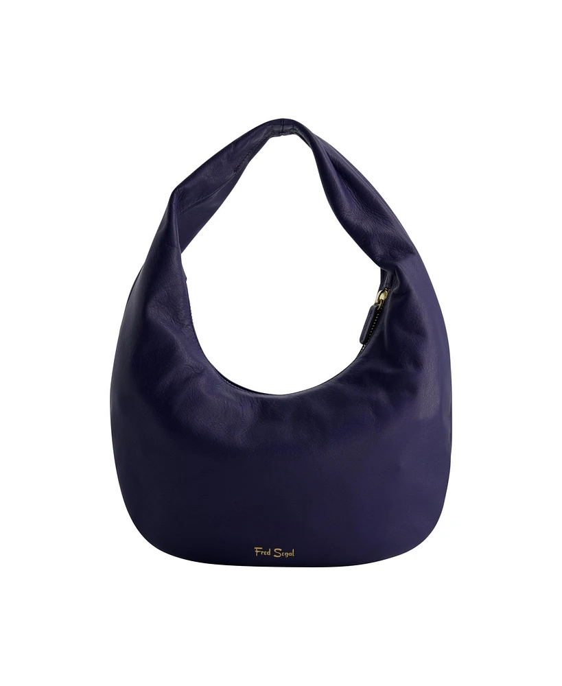 Fred Segal Rounded Soft Hobo Bag Smooth Nappa Leather