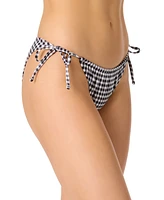 Salt + Cove Juniors' Plaid Side-Tie Bikini Bottoms, Exclusively at Macy's