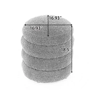 Velvet Upholstered Round Ottoman, Soft Footrest Stool, Elegant Accent for Living Room & Bedroom-The Pop Home