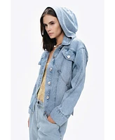 Nocturne Women's Hooded Denim Jacket