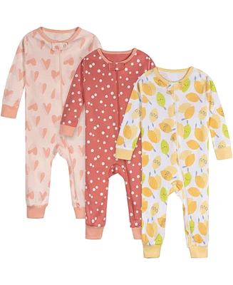 Onesies Brand Baby Girls 3-Pack Footless Unionsuits